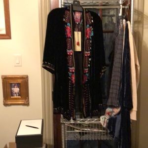 Jacket velvet with 3/4 sleeves